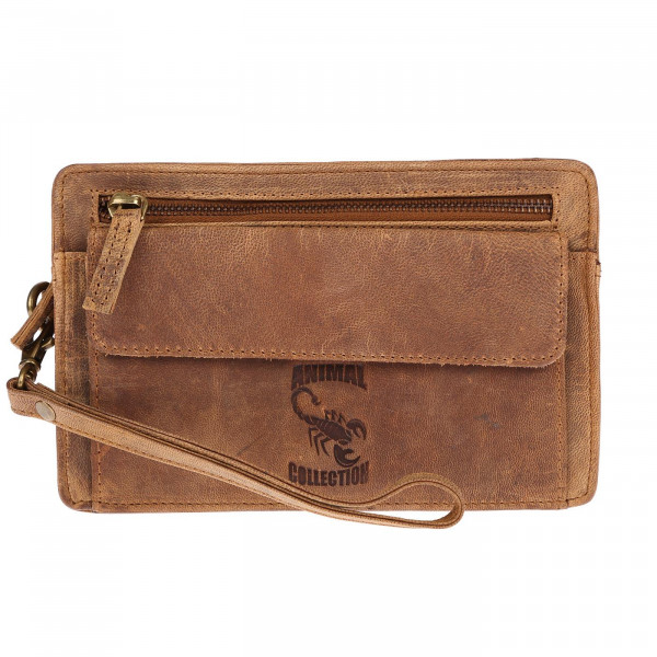  Herrenhandtasche Dokumententasche Tasche Doppelkammer Tan