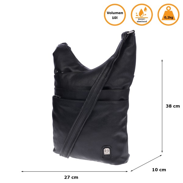 Christian Wippermann große Damen Tasche Umhängetasche Beuteltasche Handtasche Crossover Leder Optik