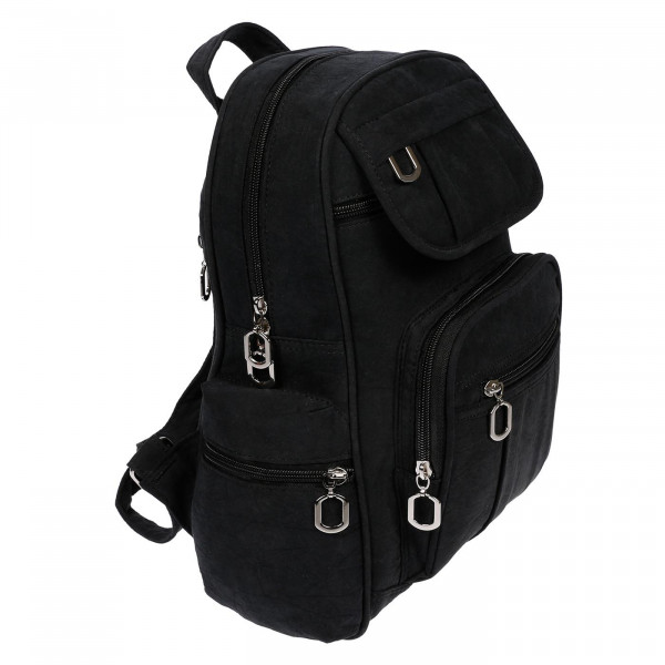Christian Wippermann sportlicher leichter Damenrucksack Schwarz Schräg