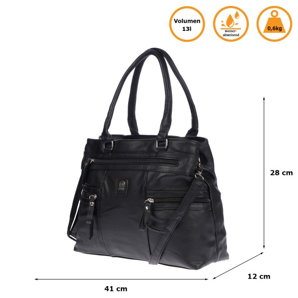 Große Schultertasche schwarz