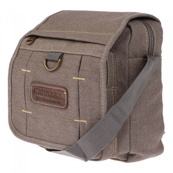 Damen Herren Tasche Canvas Umhängetasche Schultertasche Crossover Bag Handtasche Grau