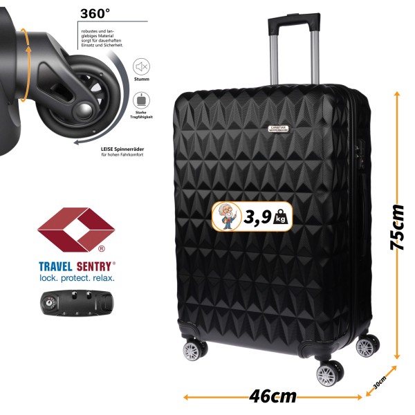 XL Koffer mit Dehnfuge bis 138 Liter