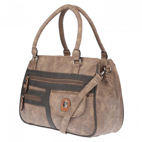 Damen Tasche Schultertasche Umhängetasche Henkeltasche Leder Optik Khaki
