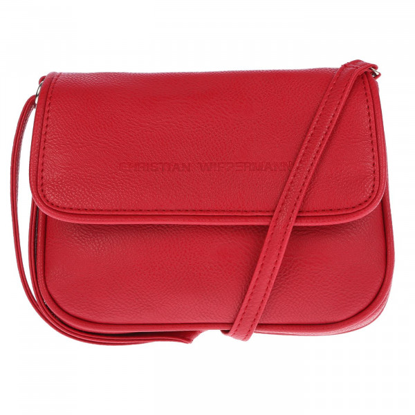 Christian Wippermann Kleine Damen Handtasche Umhängetasche ROT Vorne