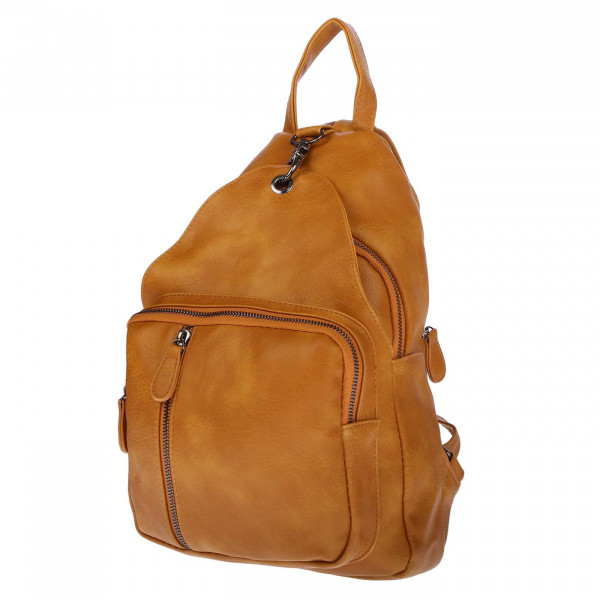 Damen Frauen Rucksack Cityrucksack Stadtrucksack Damenrucksack Reisen Freizeit Gelb Front schräg