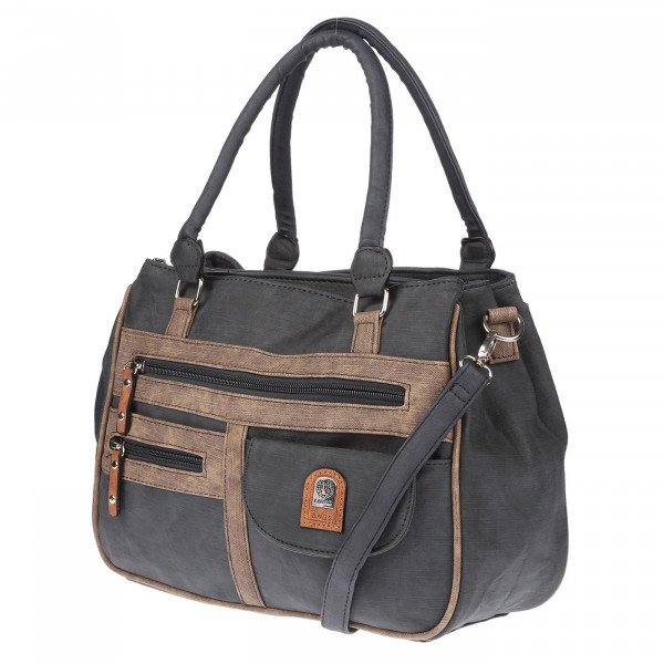 Damen Tasche Schultertasche Umhängetasche Henkeltasche Leder Optik Blau